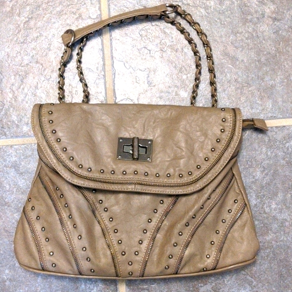 Taupe coloured shoulder bag - Picture 1 of 6